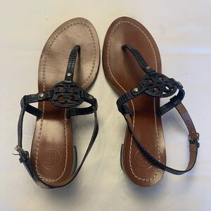Tory Burch Black and Brown Sandals